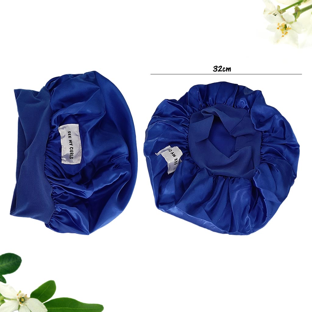 Satin hair bonnet for curly hair care