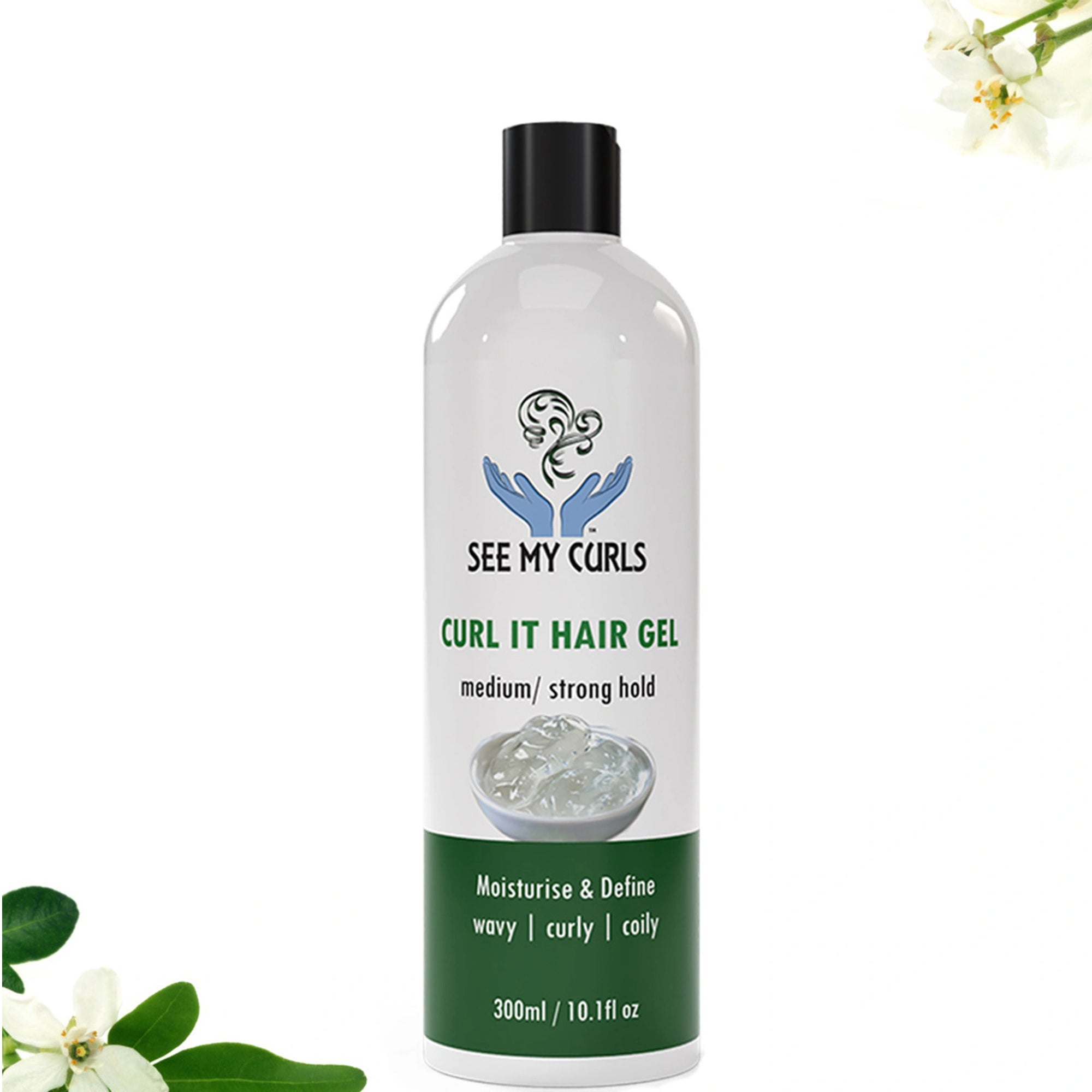 See My Curls Curl It Hair Gel bottle with medium-strong hold for wavy, curly, and coily hair, 300 ml