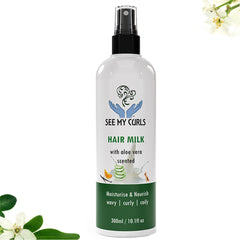 See My Curls Hair Milk scented spray bottle with aloe vera for wavy, curly, and coily hair, 300 ml
